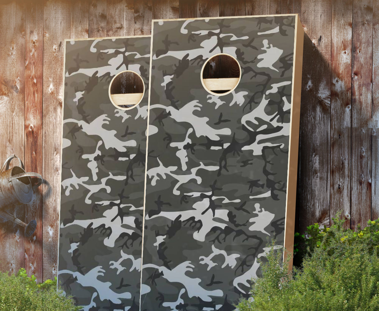 "Gray Camo" Cornhole Boards