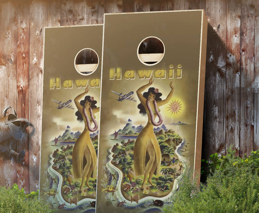 "Hawaii Poster" Cornhole Boards