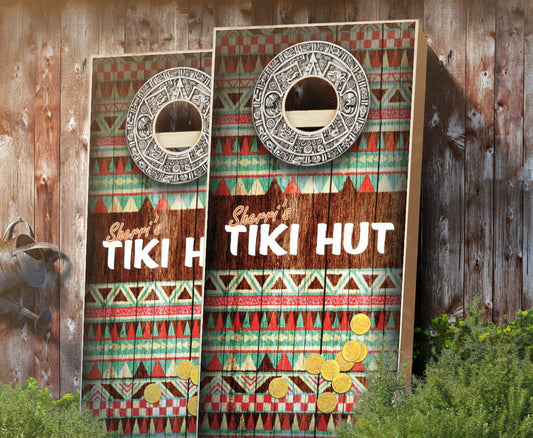 "Tiki Hut" Cornhole Boards