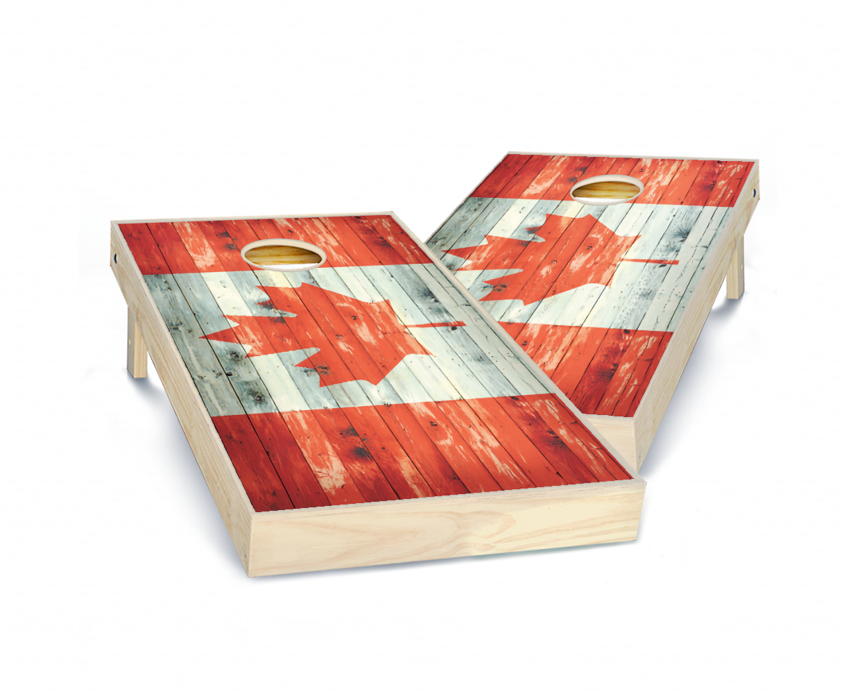 "Canada Distressed Flag" Cornhole Boards