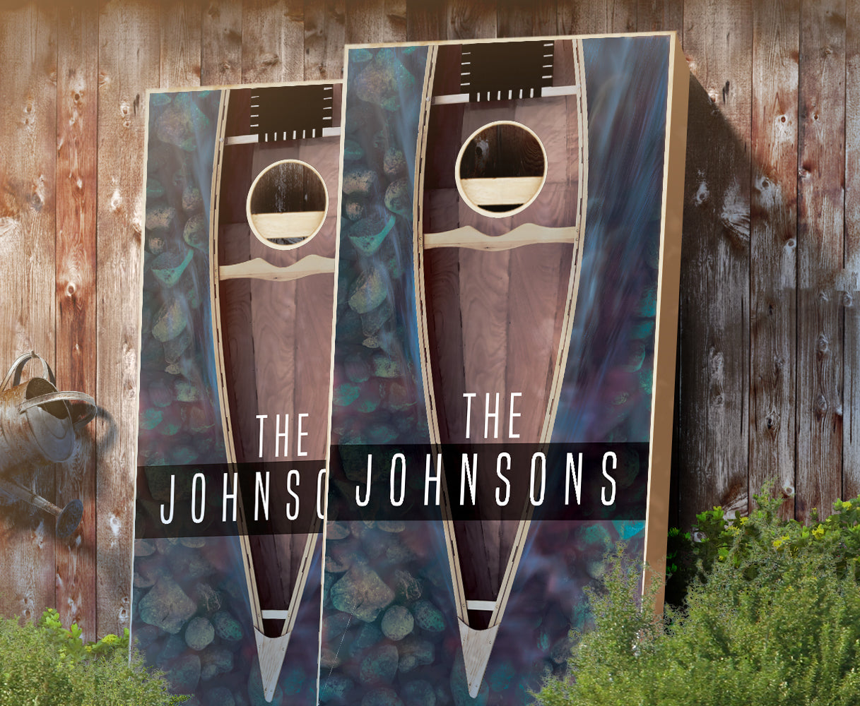 "Personalized Canoe" Cornhole Boards