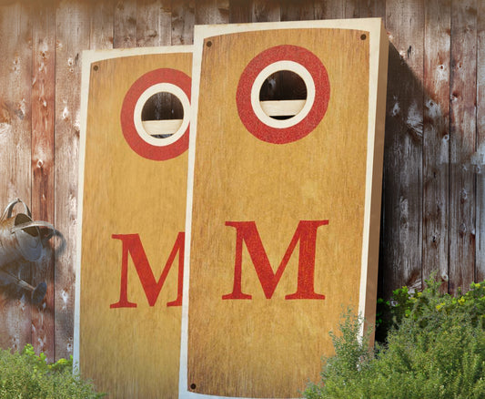 "Bakersville Red" Stained Cornhole Boards