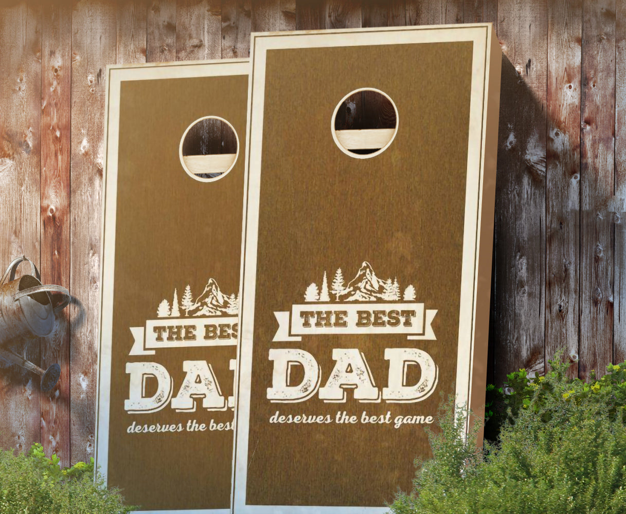 "Best Dad" Stained Cornhole Boards