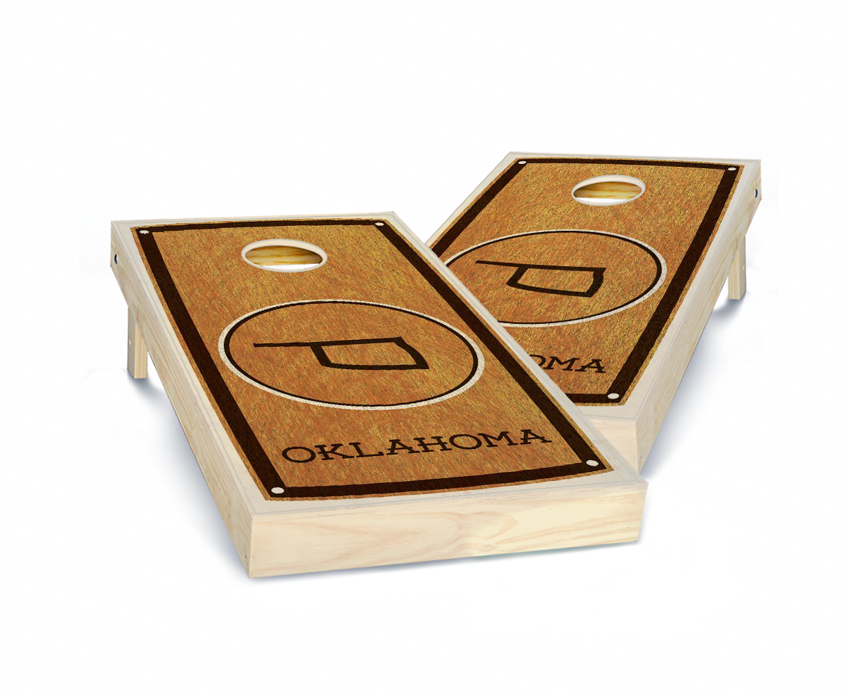 "Oklahoma" State Stained Cornhole Board