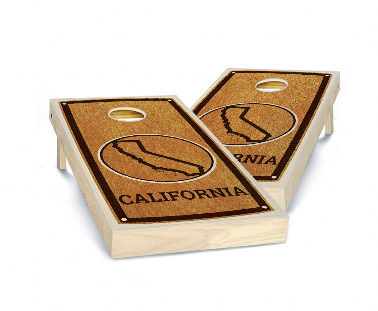 "California" State Stained Cornhole Board