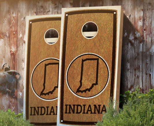 "Indiana" State Stained Cornhole Board