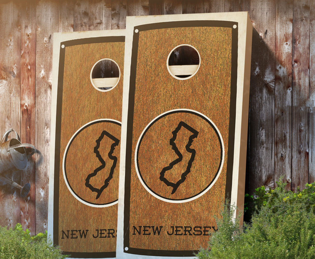 "New Jersey" State Stained Cornhole Board