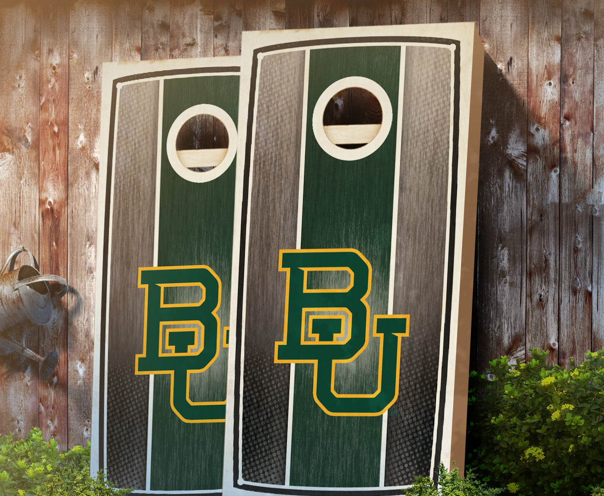 "Baylor Stained Stripe" Cornhole Boards