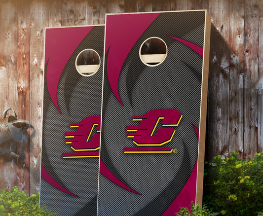 "Central Michigan Swoosh" Cornhole Boards