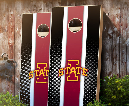 "Iowa State Striped" Cornhole Boards