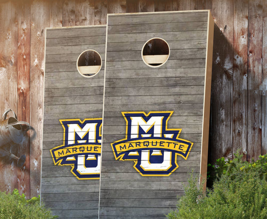"Marquette Distressed" Cornhole Boards