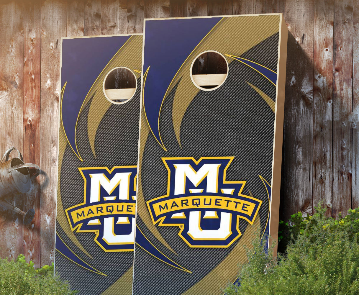 "Marquette Swoosh" Cornhole Boards