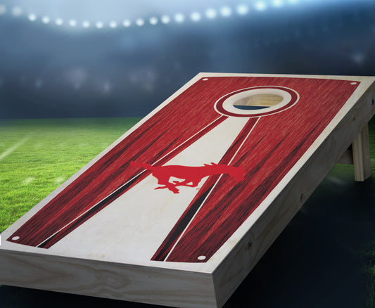 "Southern Methodist Stained Pyramid" Cornhole Boards
