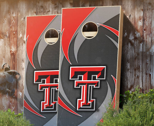 "Texas Tech Swoosh" Cornhole Boards