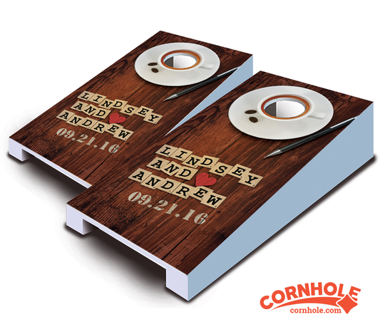 "Couples Wordgame" Tabletop Cornhole Boards