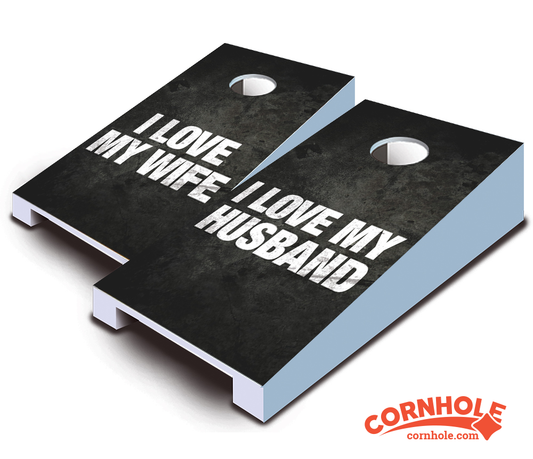 "I Love My Spouse" Tabletop Cornhole Boards