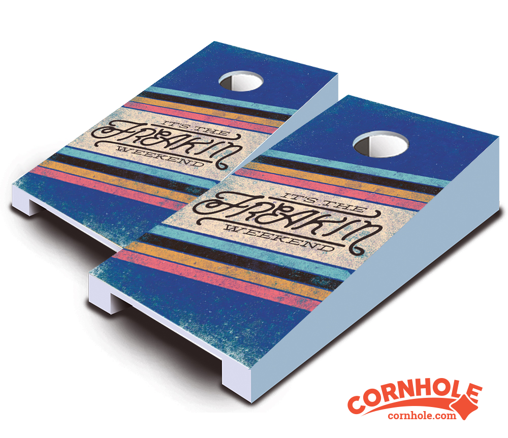 "It's the Freakin' Weekend" Tabletop Cornhole Boards