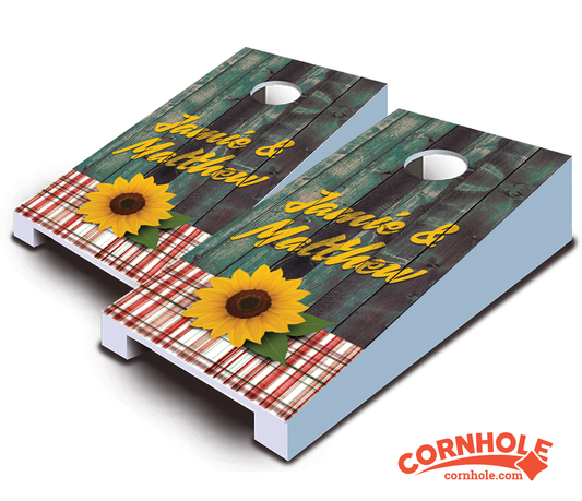 "Sunflower Couple" Tabletop Cornhole Boards