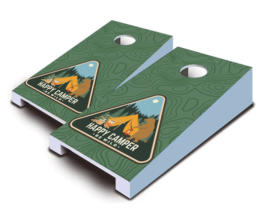 "Happy Camper Bear" Tabletop Cornhole Boards