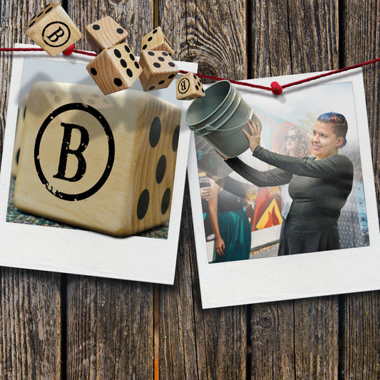 Burned Monogram Lawn Dice Game