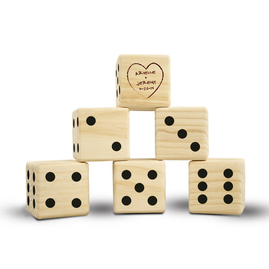 Tree Carved Heart Wedding Lawn Dice Game