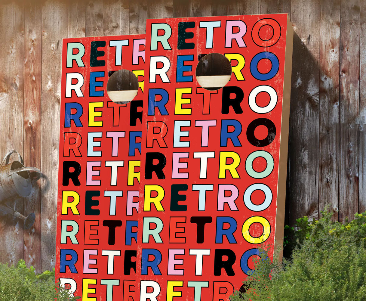 "Retro Retro Repeat" Cornhole Boards