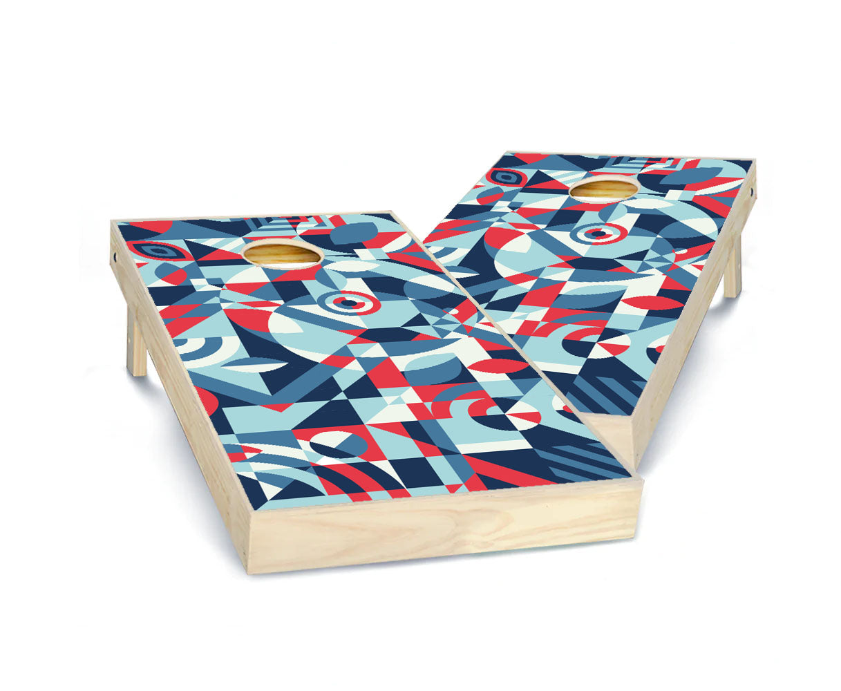 "Abstract Geometric Patriotic" Cornhole Boards