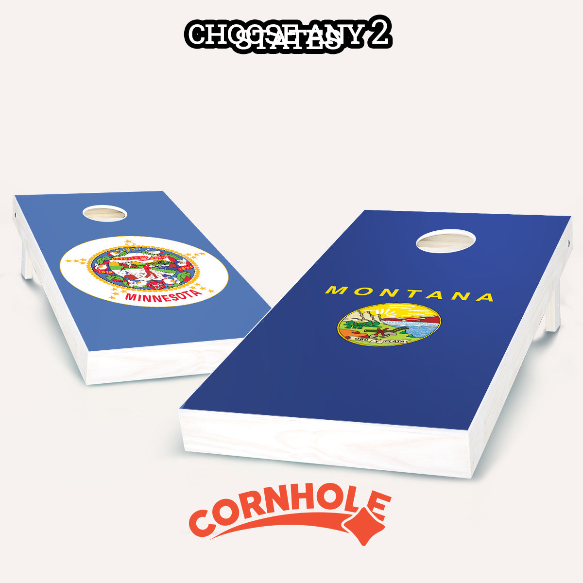 "Mix & Match State Flag" Cornhole Boards