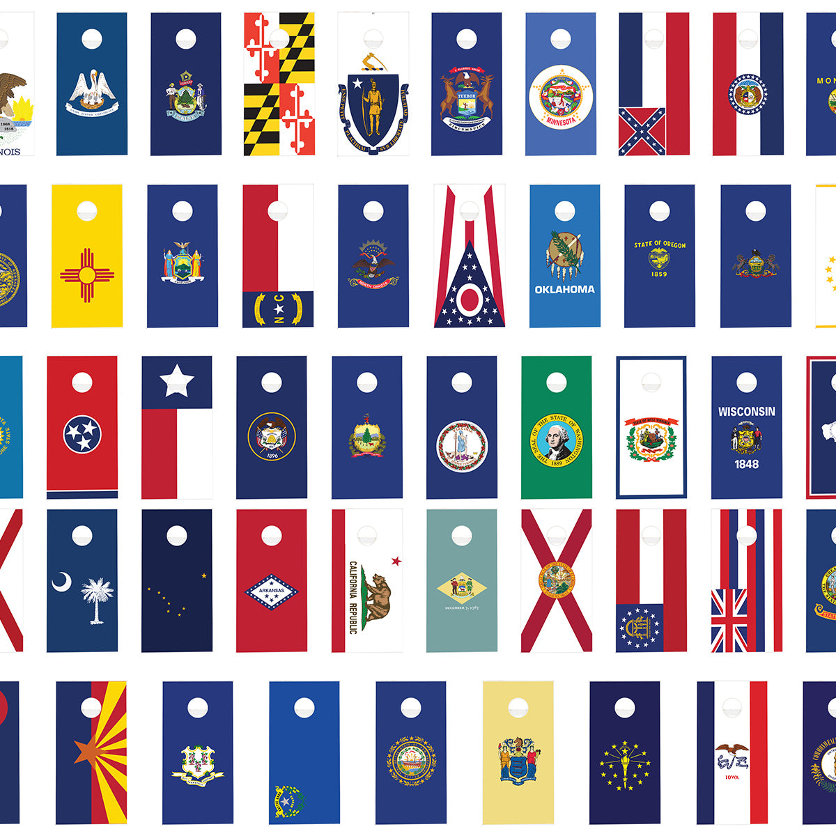 "Mix & Match State Flag" Cornhole Boards