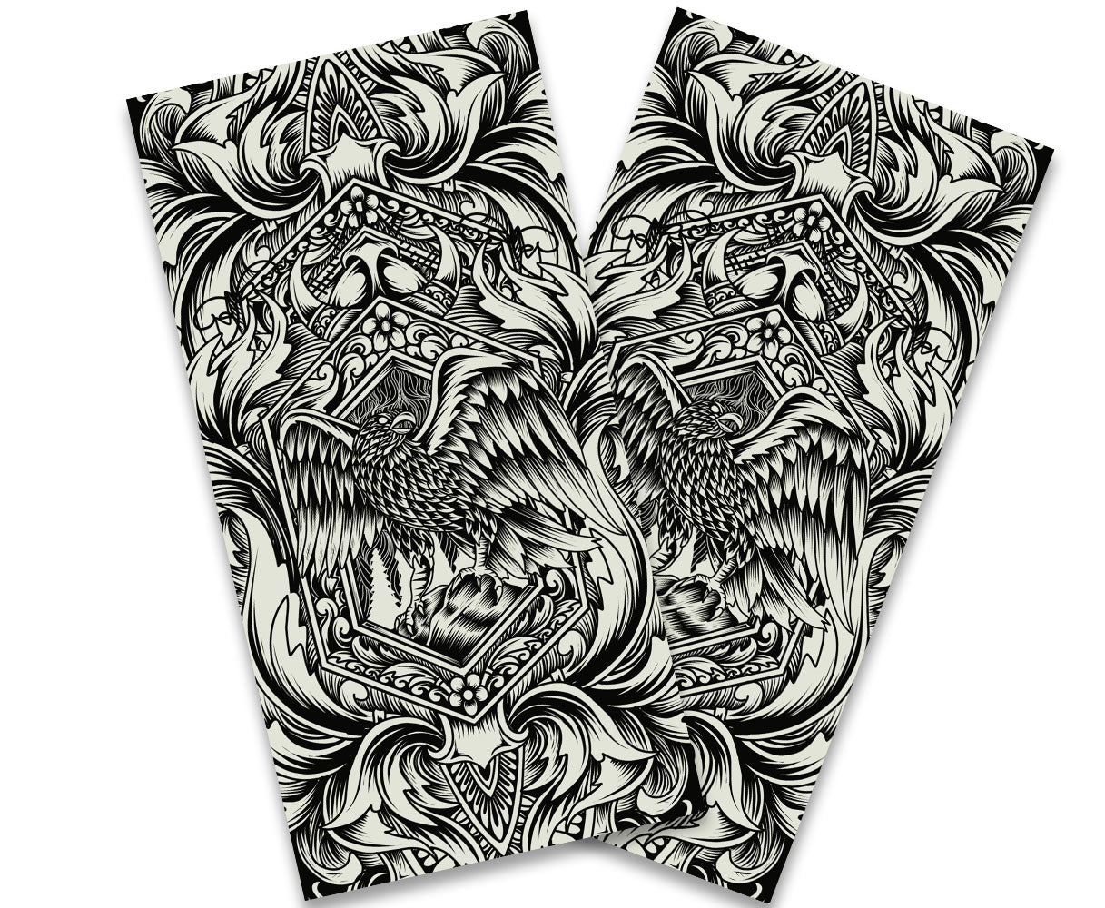 "Heraldic Eagle Line Artwork" Cornhole Wrap