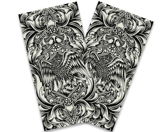 "Heraldic Eagle Line Artwork" Cornhole Wrap