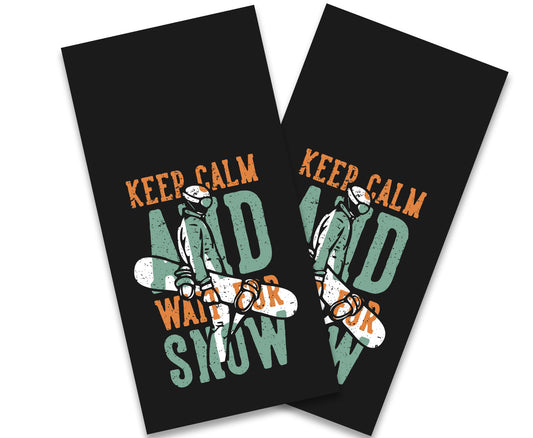 "Keep Calm and Wait for Snow" Cornhole Wrap