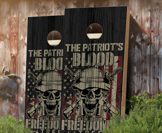 "Patriot Freedom Tree Skull" Cornhole Boards