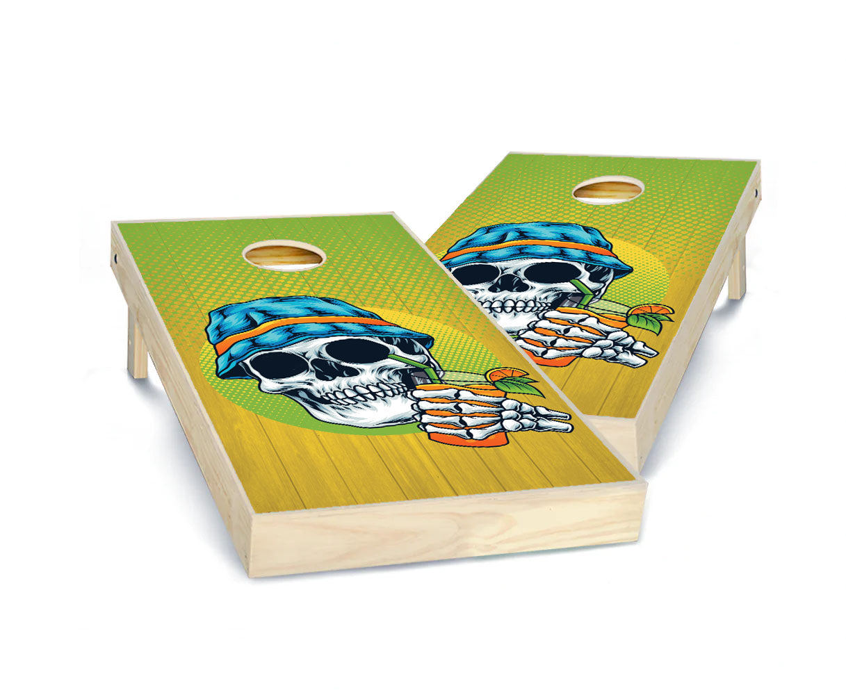 "Skull Beach Bum" Cornhole Boards