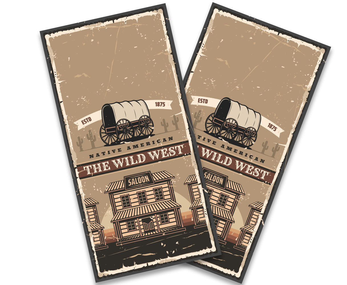 "Wild West Saloon and Wagon" Cornhole Wrap