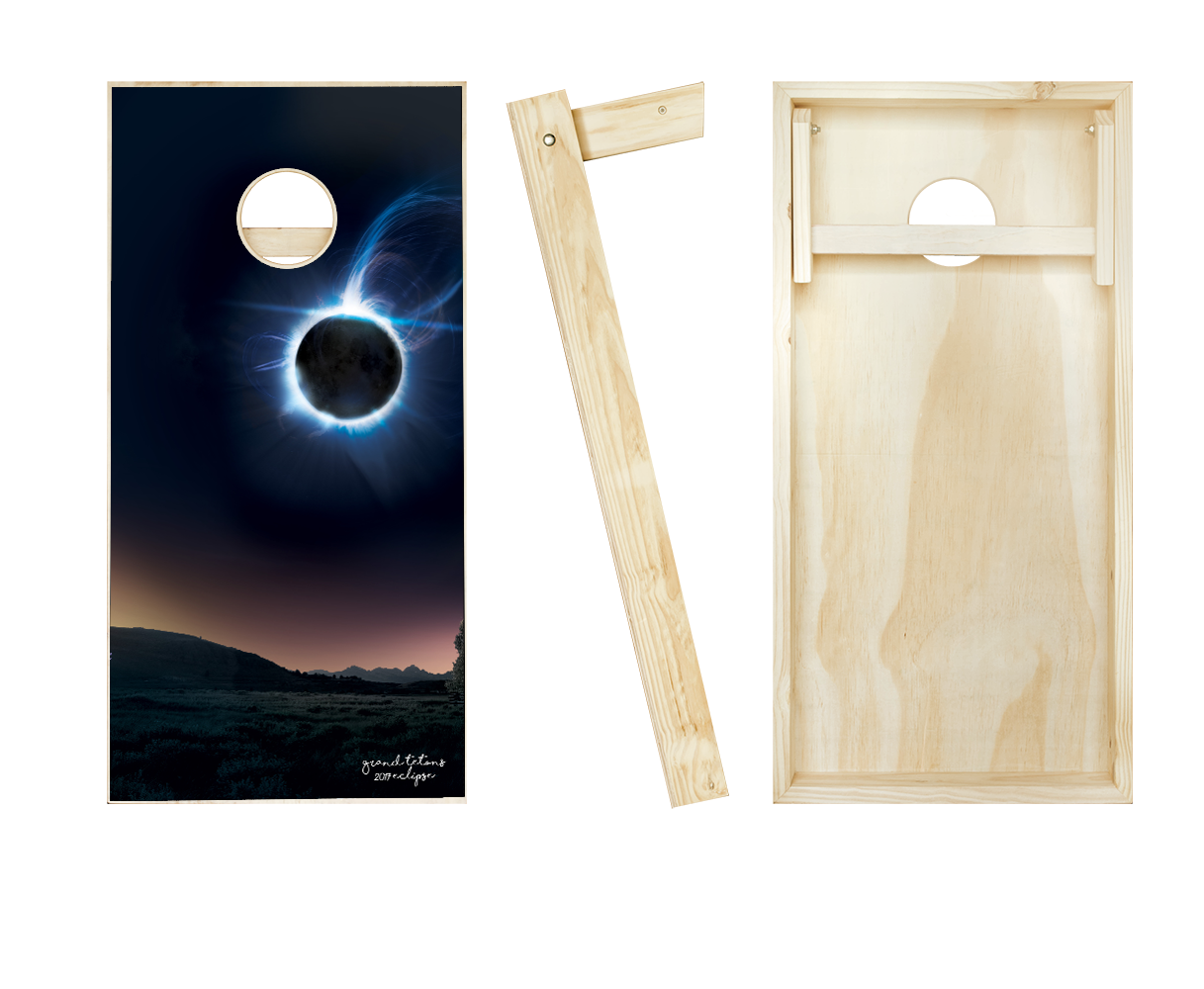 "Grand Teton Eclipse 2017" Cornhole Boards