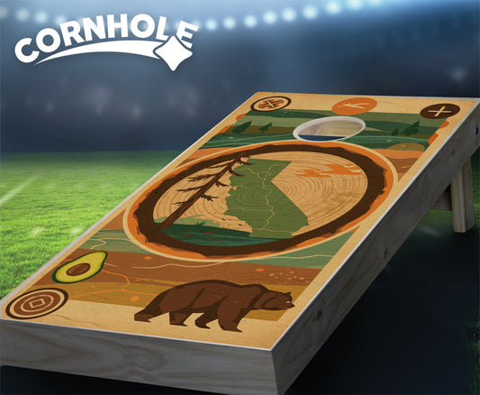 "California - State Wood Homage " Cornhole Boards