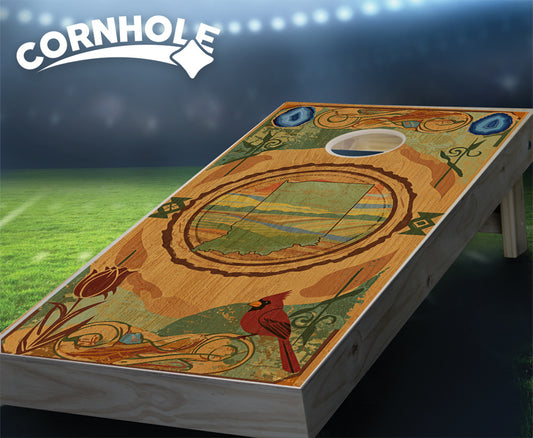 "Indiana - State Wood Homage " Cornhole Boards