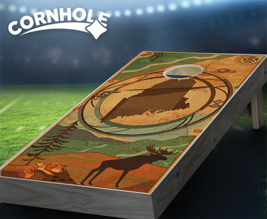 "Maine - State Wood Homage " Cornhole Boards