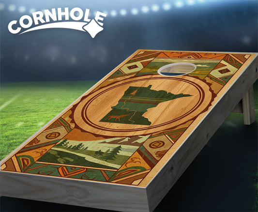 "Minnesota - State Wood Homage " Cornhole Boards