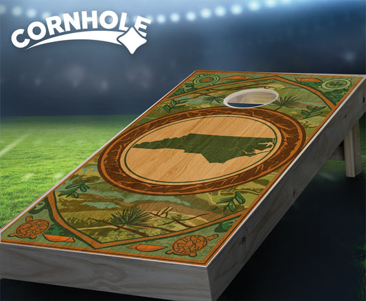 "North Carolina - State Wood Homage " Cornhole Boards
