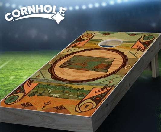"North Dakota - State Wood Homage " Cornhole Boards