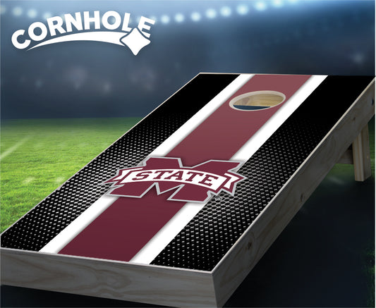 "Mississippi State Striped" Cornhole Boards