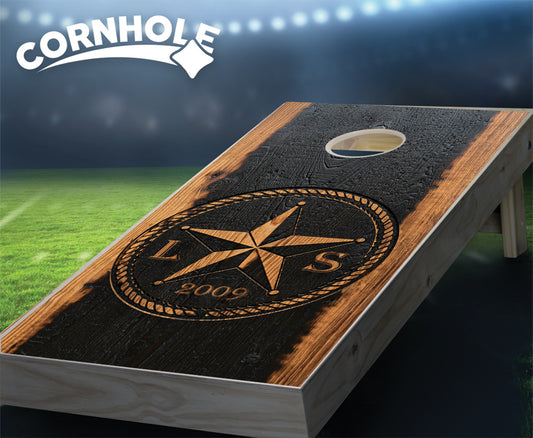 "Charred Hickory Teas Star Circle" Cornhole Boards