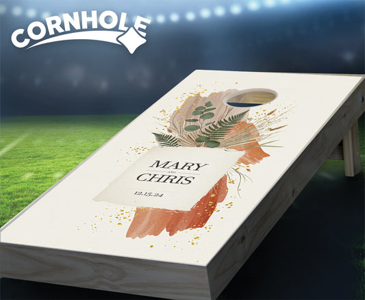 "Contemporary Foliage Paint Stroke" Cornhole Boards