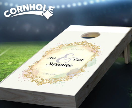"Gold Watercolor" Cornhole Boards