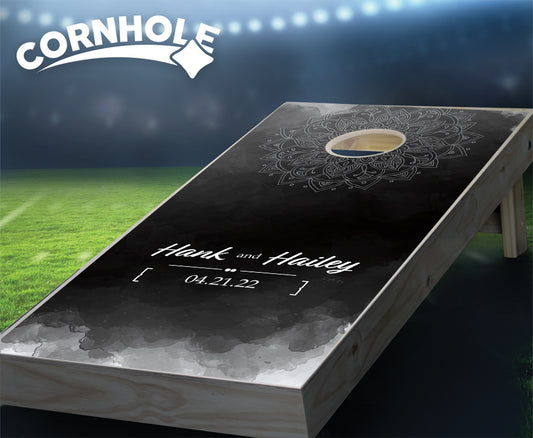 "Modern Dark Watercolor" Cornhole Boards