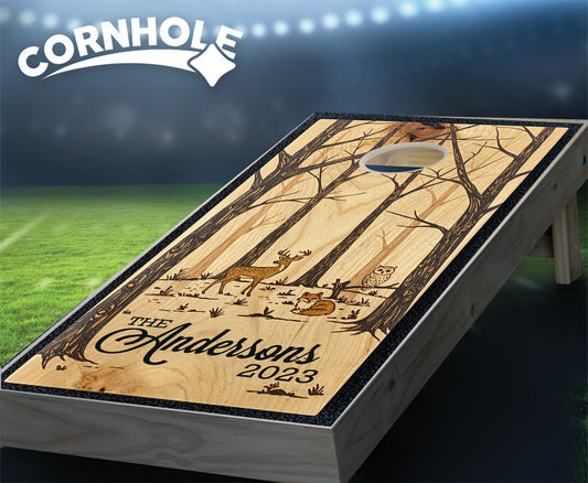 "Woodland Creatures" Cornhole Boards