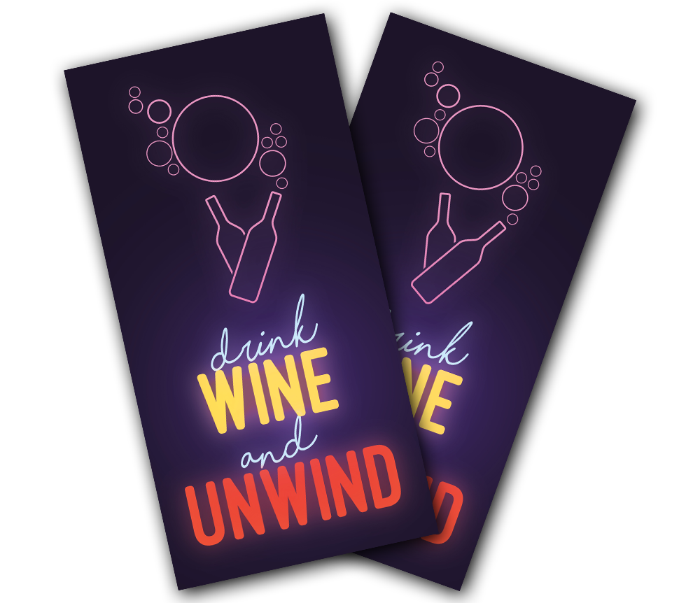 "Drink Wine and Unwind" Cornhole Wrap