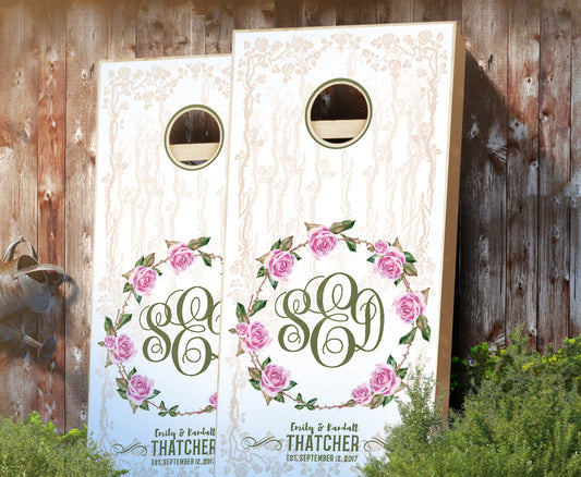 "Fairytale Monogram" Cornhole Boards